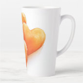 Tasse Latte * Aquarelle de Coeurs orange (Droite)
