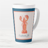 Tasse Latte Aquarelle de langouste de homard (Angle droit)