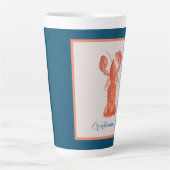 Tasse Latte Aquarelle de langouste de homard (Devant)