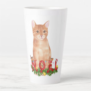 Tasse Latte Aquarelle de Noël Tabby Cat