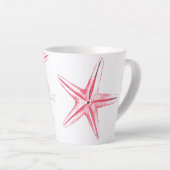 Tasse Latte Aquarelle de poisson rouge côtier (Angle droit)