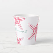 Tasse Latte Aquarelle de poisson rouge côtier (Devant)