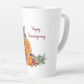Tasse Latte Aquarelle de Thanksgiving Citrouilles automne (Angle droit)