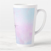 Tasse Latte Aquarelle Dreamy Rose bleu turquoise (Droite)