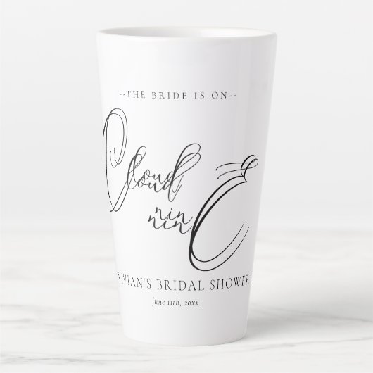 Tasse Latte Aquarelle Dreamy Sunset Cloud 9 Faveurs nuptiales (Devant)