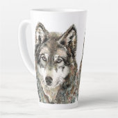 Tasse Latte Aquarelle du loup Loup Loup (Angle gauche)