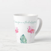 Tasse Latte Aquarelle Flamant rose rose (Angle droit)