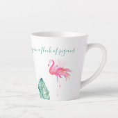 Tasse Latte Aquarelle Flamant rose rose (Droite)