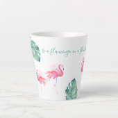 Tasse Latte Aquarelle Flamant rose rose (Devant)