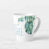 Tasse Latte Aquarelle Flamant rose rose tropical Café (Angle droit)