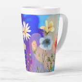 Tasse Latte Aquarelle Fleur sauvage naturel (Angle droit)