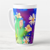 Tasse Latte Aquarelle Fleur sauvage naturel (Angle gauche)