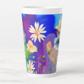 Tasse Latte Aquarelle Fleur sauvage naturel (Devant)