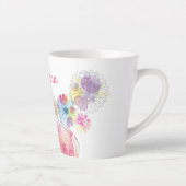 Tasse Latte Aquarelle florale personnalisée (Droite)