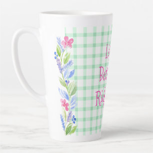 Tasse Latte Aquarelle Florale Vérifier la vie est mieux votre 