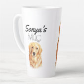 Tasse Latte Aquarelle Golden Retriever (Angle gauche)