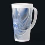 Tasse Latte Aquarelle gris bleu Abstrait Fractal Art Flower<br><div class="desc">Une fleur d'imaginaire unique aux tons bleu et gris,  abstraite et élégante. Conception inhabituelle pour votre tasse de latte fleurie décorative et plus encore.</div>