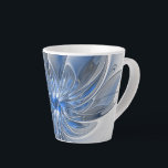 Tasse Latte Aquarelle gris bleu Abstrait Fractal Art Flower<br><div class="desc">Une fleur d'imaginaire unique aux tons bleu et gris,  abstraite et élégante. Conception inhabituelle pour votre tasse de latte fleurie décorative et plus encore.</div>