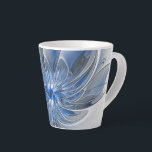Tasse Latte Aquarelle gris bleu Abstrait Fractal Art Flower<br><div class="desc">Une fleur d'imaginaire unique aux tons bleu et gris,  abstraite et élégante. Conception inhabituelle pour votre tasse de latte fleurie décorative et plus encore.</div>