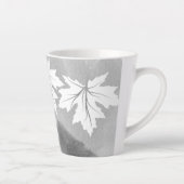 Tasse Latte Aquarelle grise et feuilles d'érable blanc (Droite)