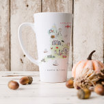 Tasse Latte Aquarelle illustrée Carte d'Angleterre | Monogramm<br><div class="desc">Un cadeau parfait pour quiconque aime l'Angleterre. Trouvez quelques bonbons à l'intérieur et faites la journée de quelqu'un ! Prenons un couppa ! Ajoutez votre libellé personnalisé à cette conception à l'aide des cases "Modifier ce modèle de conception" situées à droite de l'élément, ou cliquez sur le bouton bleu "Customiser"...</div>