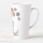Tasse Latte Aquarelle Inspirationnelle 80e anniversaire Floral (Droite)
