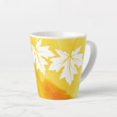 Tasse Latte Aquarelle jaune moderne et feuilles d'érable blanc (Angle droit)