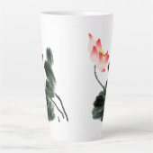 Tasse Latte Aquarelle Lotus Floral Chinoiserie Enk Wash Art (Devant)