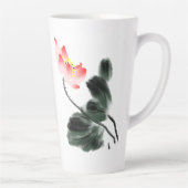 Tasse Latte Aquarelle Lotus Floral Chinoiserie Enk Wash Art (Droite)