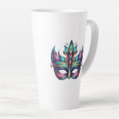 Tasse Latte aquarelle Mardi Gras masque carnaval (Angle droit)