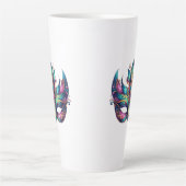 Tasse Latte aquarelle Mardi Gras masque carnaval (Devant)