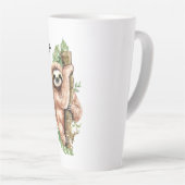Tasse Latte Aquarelle mignonne Sloth & Feuilles tropicaux (Angle droit)