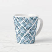 Tasse Latte Aquarelle Moderne Marine Motif diagonal rayé (Angle droit)