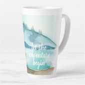 Tasse Latte Aquarelle moderne Nature Commençons l'aventure (Angle droit)