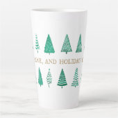 Tasse Latte Aquarelle moderne Noël X-mas Arbres Classic (Devant)