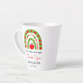 Tasse Latte Aquarelle moderne Rainbow Teacher Merci (Angle gauche)