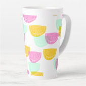 Tasse Latte Aquarelle Motif Pastèque Rose Vert Jaune (Angle droit)