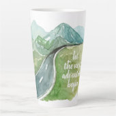 Tasse Latte Aquarelle Nature Commençons la prochaine aventure (Devant)