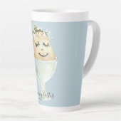 Tasse Latte Aquarelle Oeuf souriant en coupe Latte de Pâques (Angle droit)