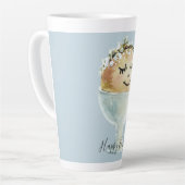 Tasse Latte Aquarelle Oeuf souriant en coupe Latte de Pâques (Angle gauche)