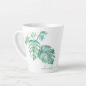 Tasse Latte Aquarelle Oiseau du Paradis (Angle gauche)