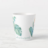 Tasse Latte Aquarelle Oiseau du Paradis (Devant)