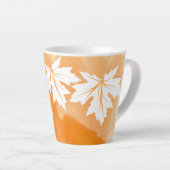 Tasse Latte Aquarelle orange moderne et feuilles d'érable blan (Angle droit)