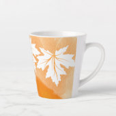 Tasse Latte Aquarelle orange moderne et feuilles d'érable blan (Droite)
