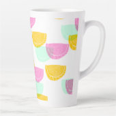 Tasse Latte Aquarelle pastèque rose vert jaune Motif (Droite)