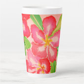 Tasse Latte Aquarelle Rose du désert (Devant)