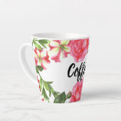 Tasse Latte Aquarelle rose Fleurs de Jardin Conception de la c (Angle gauche)