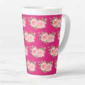 Tasse Latte Aquarelle rose moderne (Angle droit)