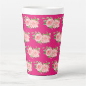 Tasse Latte Aquarelle rose moderne (Devant)