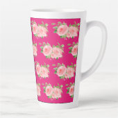 Tasse Latte Aquarelle rose moderne (Droite)